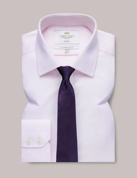 Hawes & Curtis Non Iron Slim Fit Pure Cotton Shirt Pink