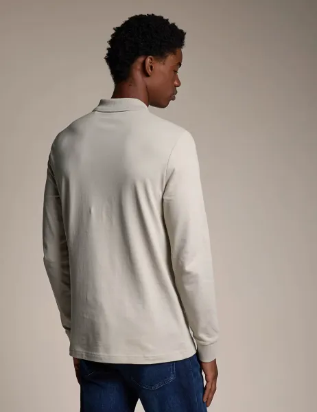 Boss Passerby Cotton Rich Long Sleeve Polo Shirt