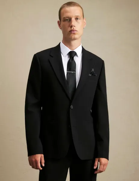 River Island Slim Fit Single Breasted Suit Jacket Black
