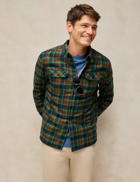 White Stuff Cotton Checked Classic Collar Shirt Navy Mix
