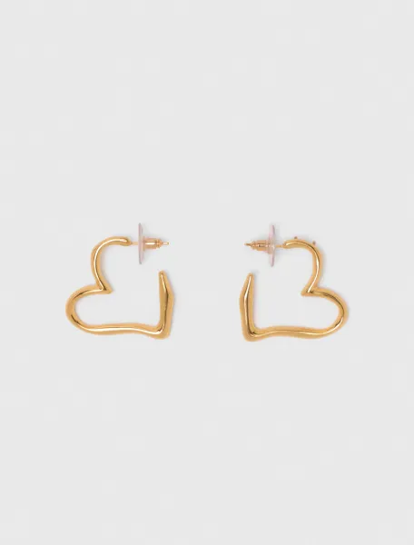 Gold-plated heart hoop earrings