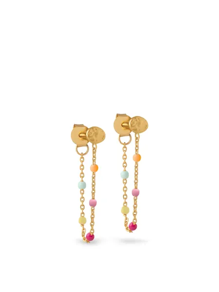 Enamel Copenhagen Lola 18kt Gold Plated Sterling Silver Earrings Rainbow