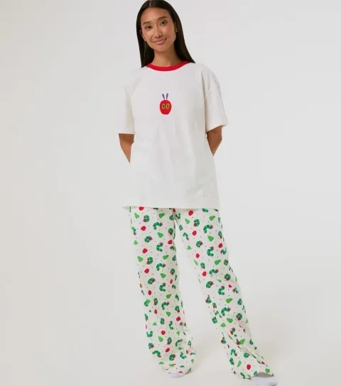 Skinnydip Women's White The Very Hungry Caterpillar Pyjama Set