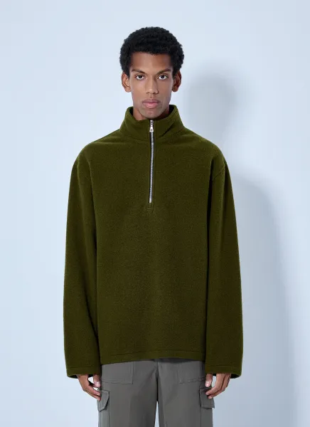 Fleece Polo Sweatshirt