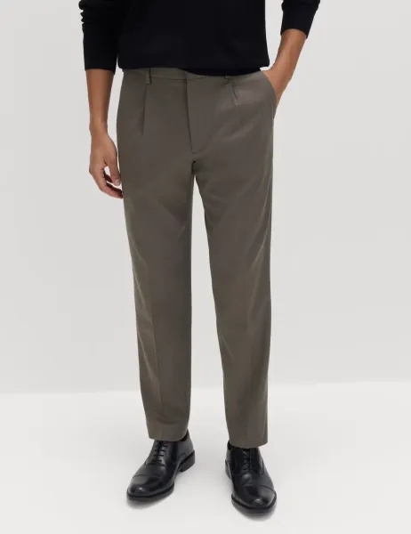 Marks & Spencer Tailored Fit Stretch Smart Trousers Mole