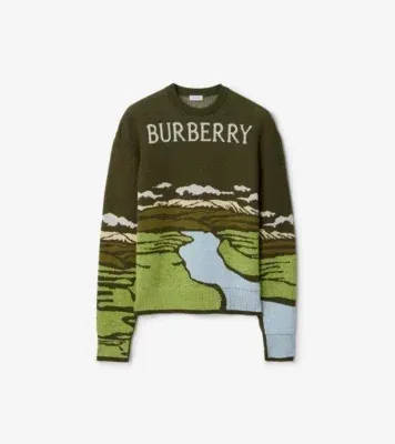 Landscape Wool Blend Sweater in Juniper green