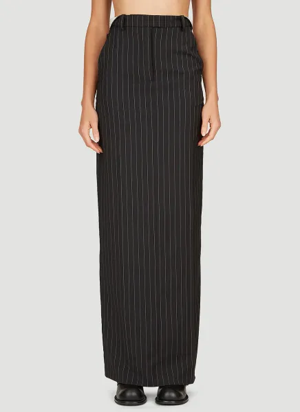 Rolled Waistband Tailored Skirt