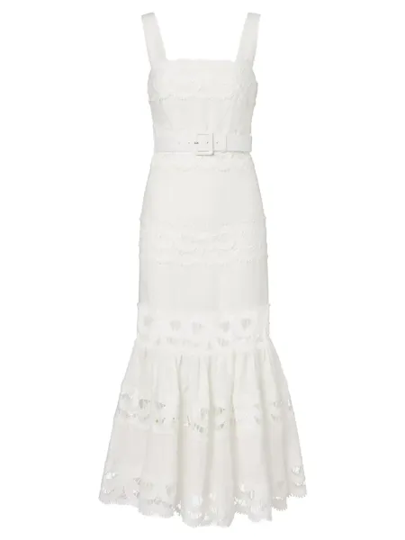Linen Lace Dress White