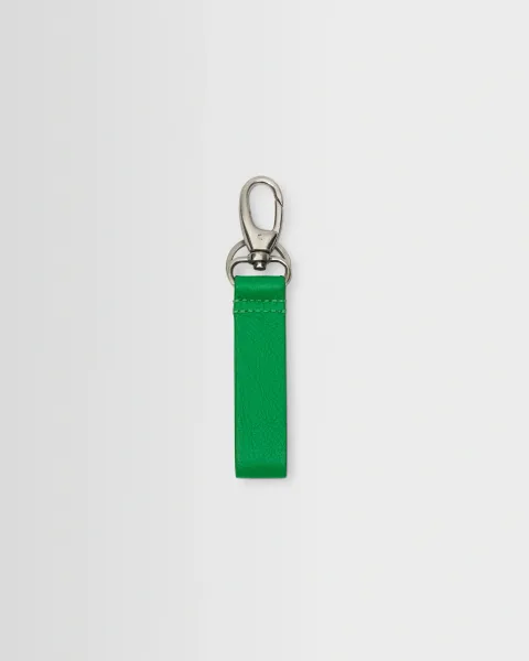 Boston - Bright Green Grain Leather Keyring