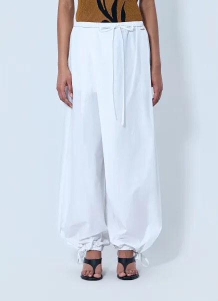 Wide-Leg Drawstring Trousers