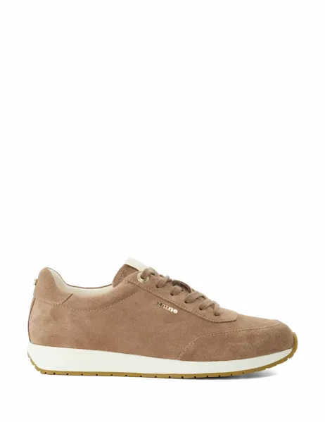 Dune London Suede Trainers Taupe