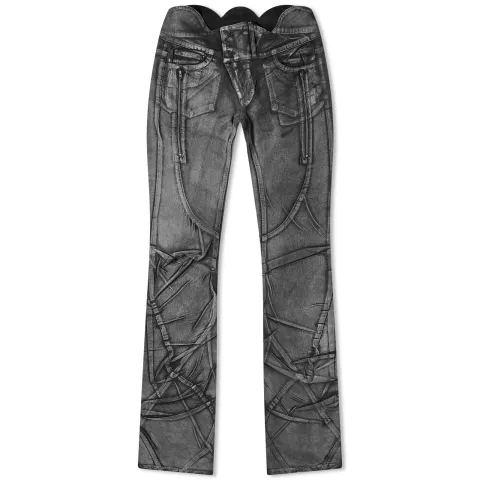 Big Waistband Drape Denim Jeans