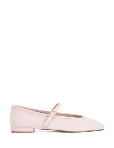 Dune London Suede Square Toe Mary Jane Ballet Pumps