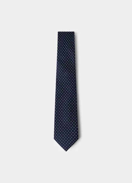 Silk Geometric Flower Tie