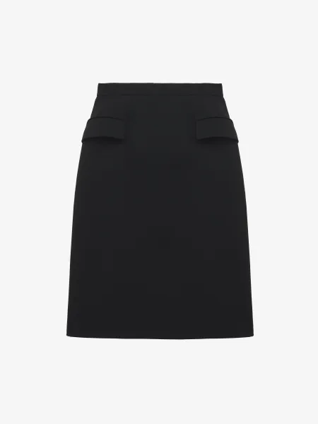 Wool Gabardine Pencil Skirt