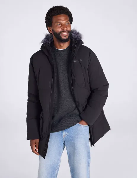 Mountain Warehouse Water Resistant Padded Hooded Parka Jacket Black