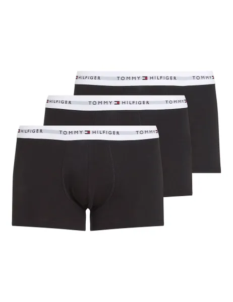 Tommy Hilfiger 3 Pack Signature Cotton Stretch Trunks Black Mix