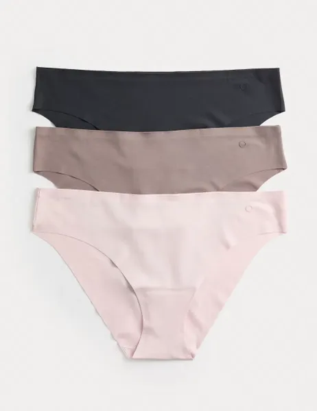 Goodmove 3pk Invisible No VPL Brazilian Knickers Brown Haze