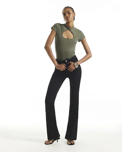 River Island High Waisted Sculpt Flare Leg Jeans