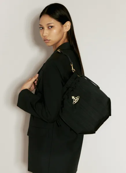 Moire Drawstring Handbag