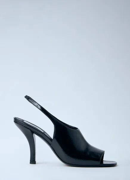 Slingback Peep-Toe Heels