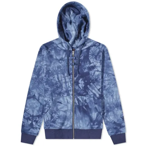 Tie Dye Button Logo Zip Hoodie