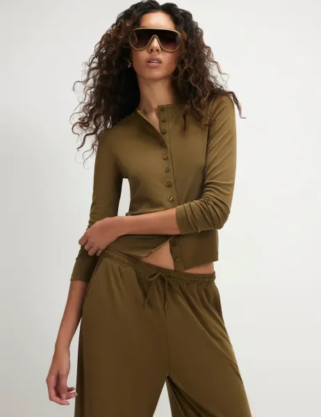 River Island Soft Touch Cardigan Khaki