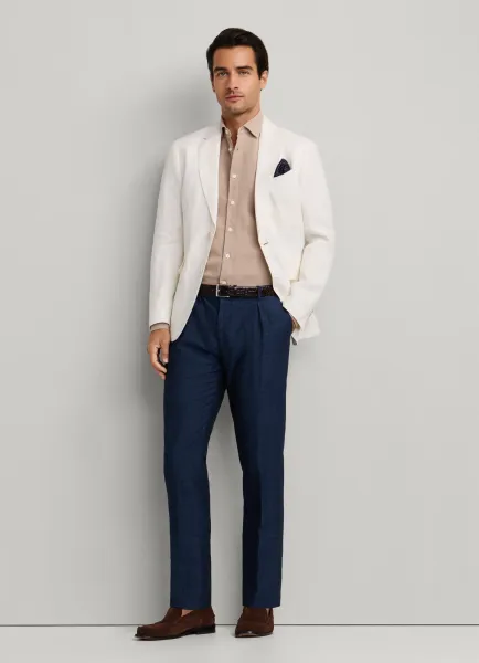 Regular Fit Linen-Cotton Blend Trouser