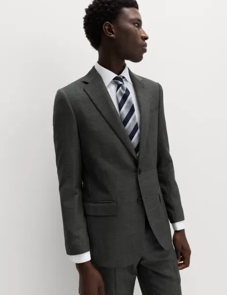M&S SARTORIAL Regular Fit Premium Pure Wool Suit Jacket Charcoal