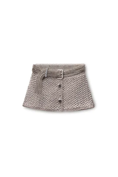 Crochet Tweed Mini Skirt