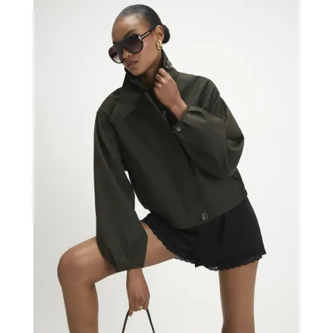 River Island Funnel Neck Bubble Hem Bomber Jacket