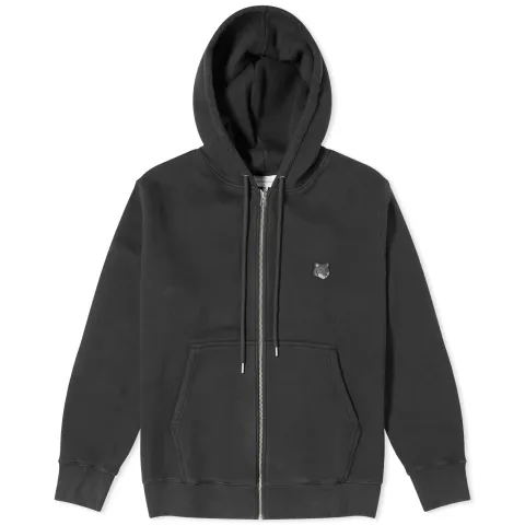 Bold Fox Head Patch Zip Hoodie