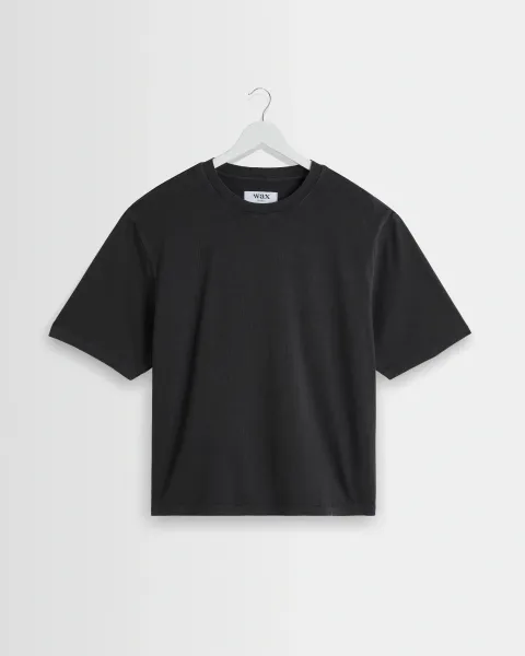 Wax London Mark - Washed Black Compact Cotton t-Shirt