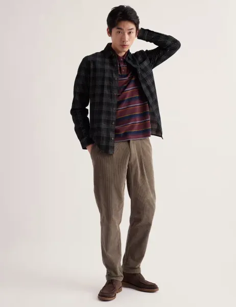 Seasalt Cornwall Men's Yeoman Relaxed Tapered Corduroy Trousers Light Brown