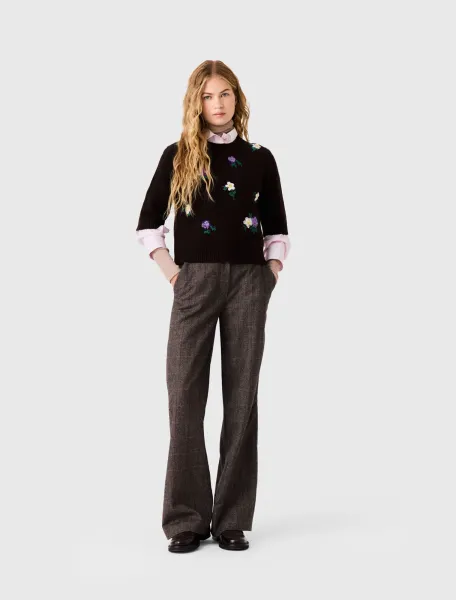Maje Jumper with floral embroidery