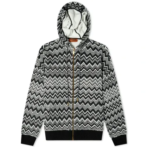 Zig Zag Zip Up Hood