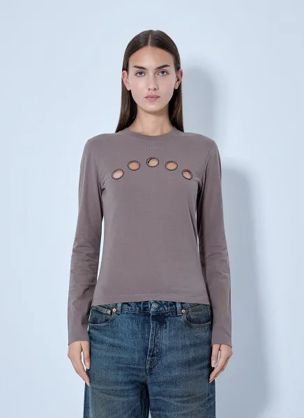 Cut-Out Detail Long Sleeve Top