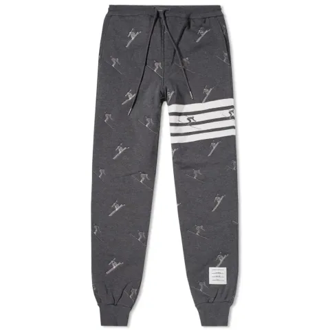 Skier Embroidery Quilted Sweatpant