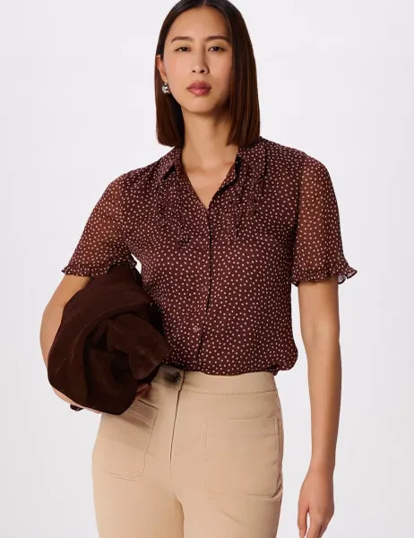 Whistles Polka Dot Collared Shirt