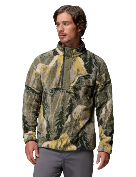 Columbia Helvetia Printed Funnel Neck Half Snap Fleece Dark Green