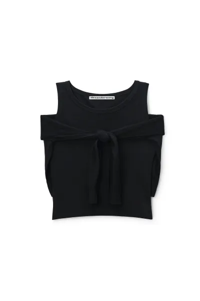 Layered Tank with Tie-Front Sweater Detail