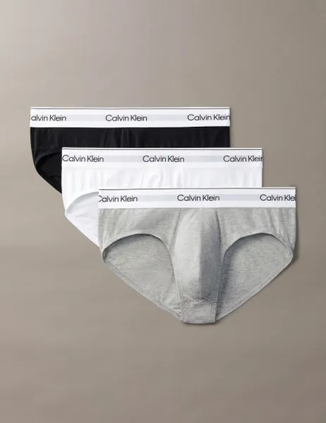 Calvin Klein 3 Pack Icon Cotton Stretch Briefs Grey Mix
