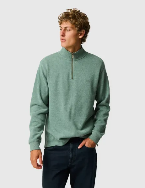 Rodd & Gunn Alton Ave Pure Cotton Half Zip Sweatshirt Green