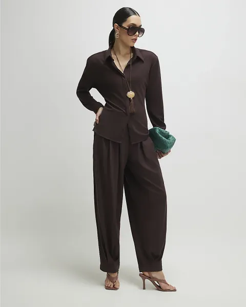 River Island Pleat Front Tapered Trousers