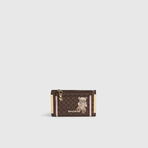 River Island Monogram Mini Teddy Bear Foldout Purse
