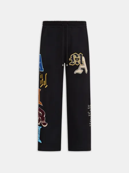 VARSITY PATCH SWEATPANT - Black