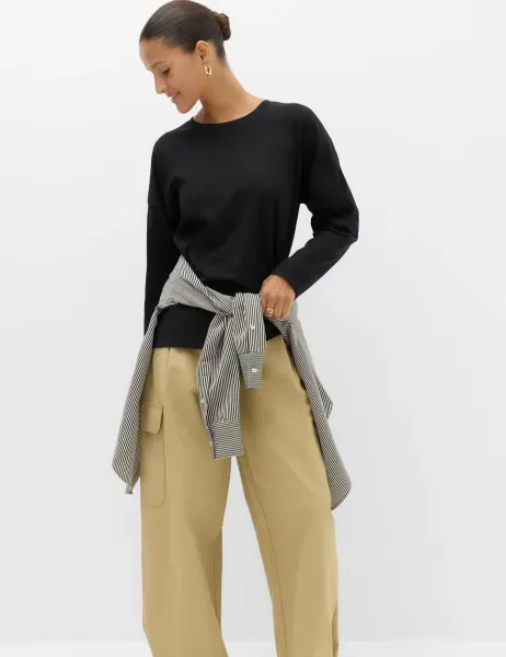 Marks & Spencer Pure Cotton Relaxed Top Black