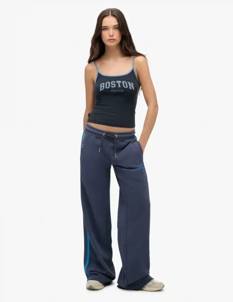 Superdry & Co Pure Cotton Side Stripe Straight Leg Joggers Navy
