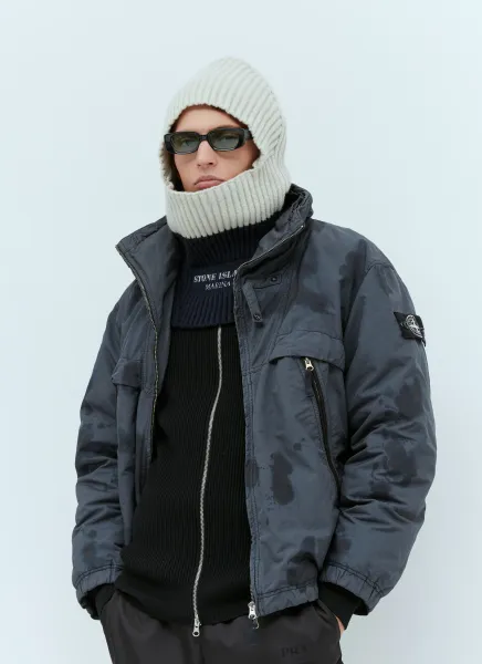 Logo Print Wool Balaclava