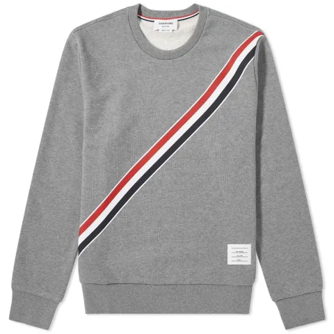 Diagonal Stripe Crew Sweat
